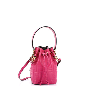 Mon Tresor Bucket Bag Zucca Embossed Leather Mini