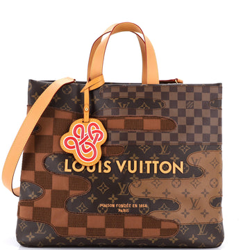 Shopper Tote Patchwork Reverse Monogram Canvas and Damier MM