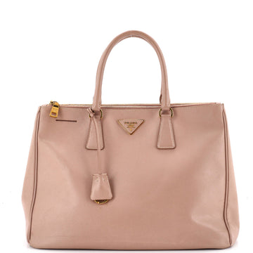 Double Zip Lux Tote Saffiano Leather Large