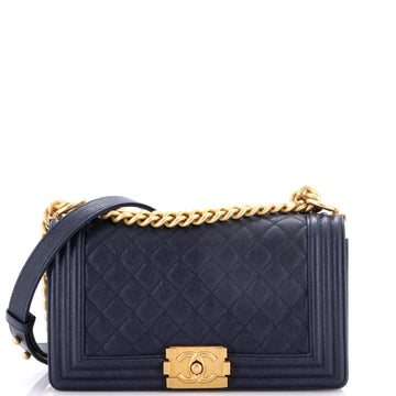 Boy Flap Bag Quilted Caviar Old Medium