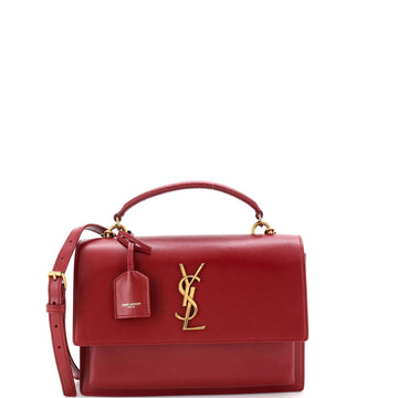 Sunset Top Handle Shoulder Bag Leather Medium