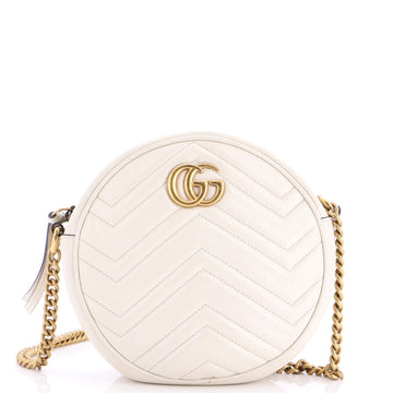 GG Marmont Round Shoulder Bag Matelasse Leather Mini