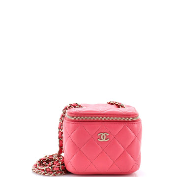 Classic Vanity Case with Chain Quilted Lambskin Mini