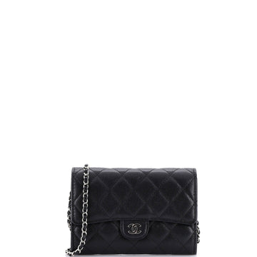 Classic Flap Wallet Crossbody Bag Quilted Caviar Mini