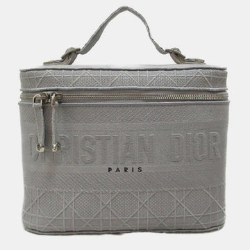 Grey Cannage Embroidery Canvas DiorTravel Vanity Case Bag