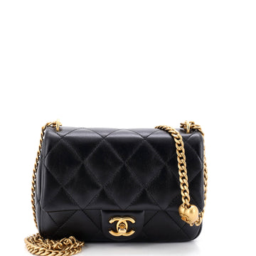 Sweet Heart Chain Flap Bag Quilted Lambskin Mini
