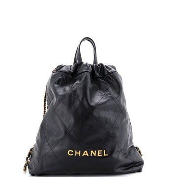 22 Chain Backpack Quilted Calfskin Large