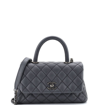 Coco Top Handle Bag Quilted Caviar Mini