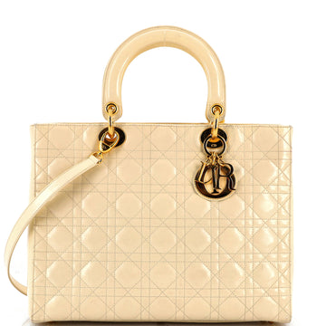 Vintage Lady Dior Bag Cannage Quilt Lambskin Large
