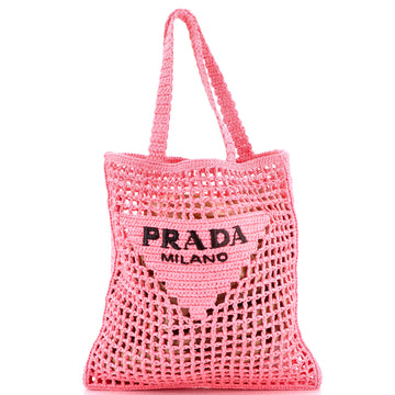 Triangle Logo Open Tote Raffia