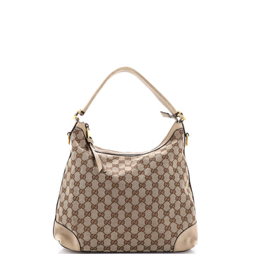 Miss GG Hobo GG Canvas with Leather Small