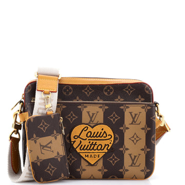 Nigo Trio Messenger Bag Limited Edition Stripes Monogram Canvas