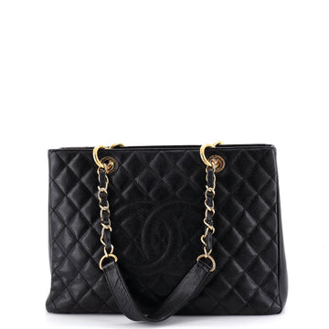 Grand Shopping Tote Quilted Caviar