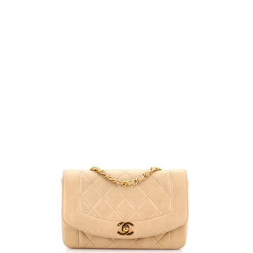 Vintage Diana Flap Bag Quilted Lambskin Small