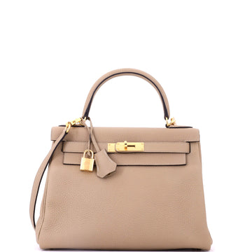 Kelly Handbag Light Clemence with Gold Hardware 28