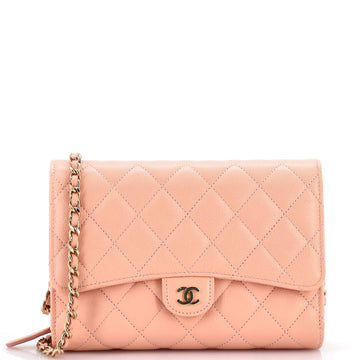 Phone Holder Zip Around Wallet on Chain Quilted Caviar