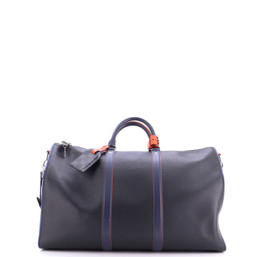 Keepall Bandouliere Bag Epi Leather with Damier Graphite 50