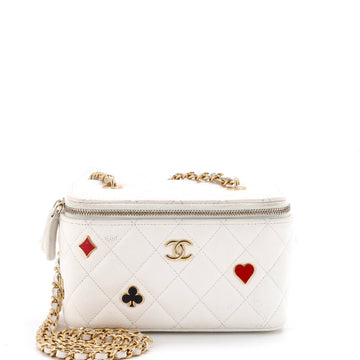 Coco Casino Vanity Case with Chain Quilted Caviar Small