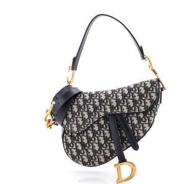 Saddle Handbag with Strap Oblique Canvas Medium