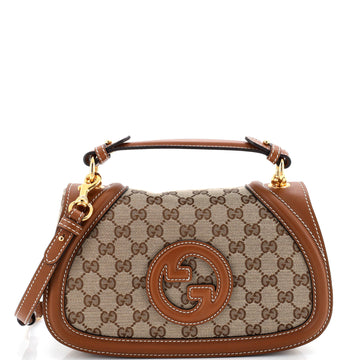 Blondie NM Top Handle Bag GG Coated Canvas with Leather Medium