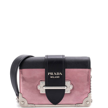 Cahier Chain Crossbody Bag Metallic Leather and Saffiano Small