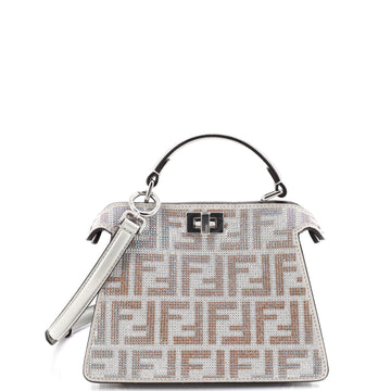 Peekaboo ISeeU Bag Zucca Crystal Embellished Suede Petite