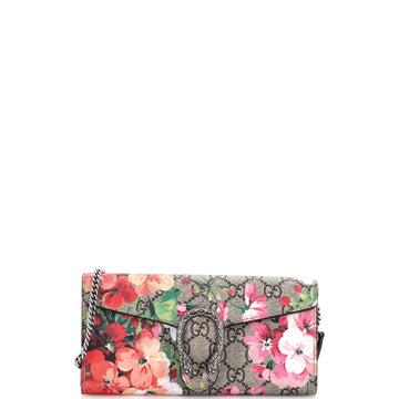 Dionysus Chain Wallet Blooms Print GG Coated Canvas Long