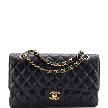 Classic Double Flap Bag Quilted Caviar Medium