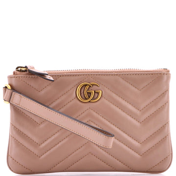 GG Marmont Flat Wrist Wallet Matelasse Leather