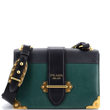 Cahier Crossbody Bag Leather and Saffiano Leather Large