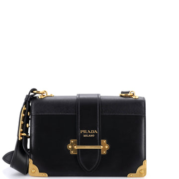 Cahier Crossbody Bag Leather and Saffiano Leather Large