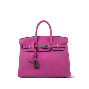 Birkin 25 Magnolia Veau Togo Palladium Plated C Stamp
