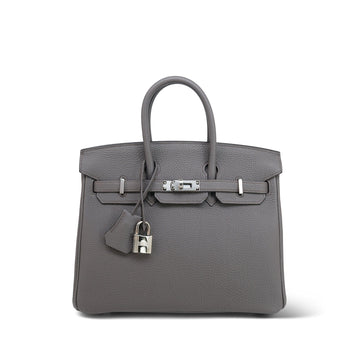 Birkin 25 Gris Etain Togo Palladium Plated D Stamp