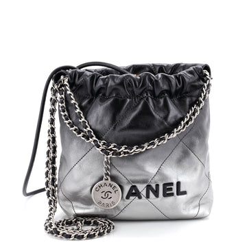 22 Chain Hobo Quilted Metallic Degrade Calfskin Mini