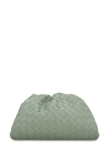 Luxury Bottega Veneta Intrecciato Small Leather Pouch Bag Mint