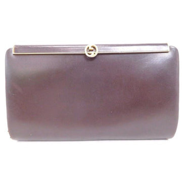 Gucci Chocolate Brown Leather  Interlocking G Clutch