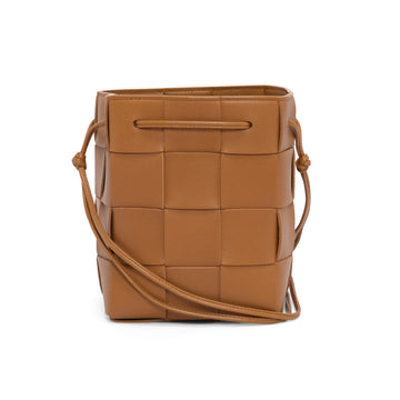 Bottega Veneta Camel Intreccio Small Cassette Bucket Bag