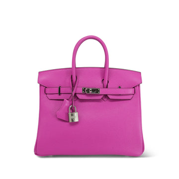 Birkin 25 Verso Magnolia/Rouge Casaque Taurillon Novillo Palladium Plated U Stamp