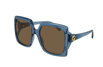 GUCCI Sunglasses GG0876S 004, Blue Crystal Brown Lens, 100% high quality, For Women, Gucci Eyewear