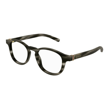 Gucci Eyeglasses Square Full Rim, Solid Dark Brown Frame and Clear Demo Lens Lens GG1510O004
