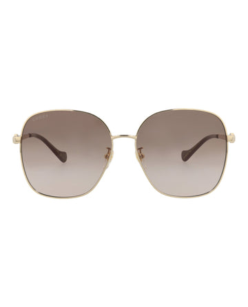 Square-Frame Metal Sunglasses