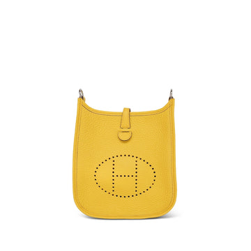 Evelyne Amazone 16 TPM Jaune Ambre Taurillon leather Palladium Plated W Stamp