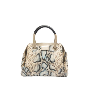 Furla Python Embossed Leather Satchel