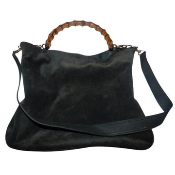 Gucci Green Suede & Leather Sarah Flip Top Two- Way Purse