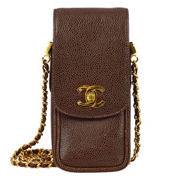 Top Quality Chanel Brown Leather Chain Shoulder Bag Pouch