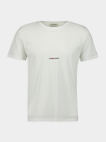 White Logo Rive Gauche Cotton T-Shirt