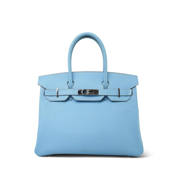 Birkin 30 Candy Celeste Mykonos leather Palladium Plated O Square Stamp