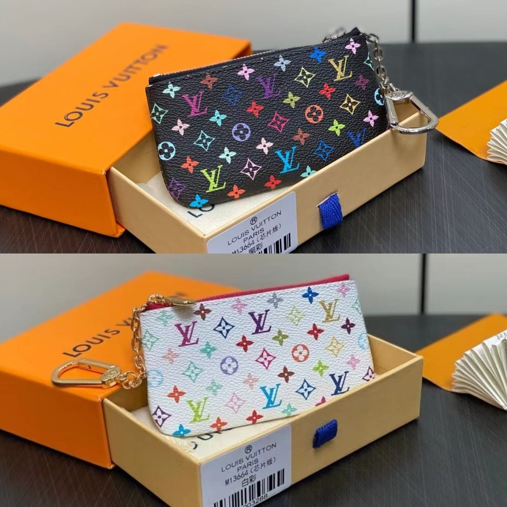 LV X MURAKAMI  KEY COIN PURSE BLACK 12CM M13664
