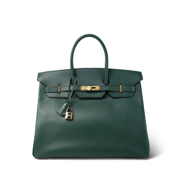 Birkin 35 Vert / Green Ardennes  A Square Stamp