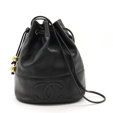 Top Quality Chanel Black Leather Bucket Shoulder Bag
